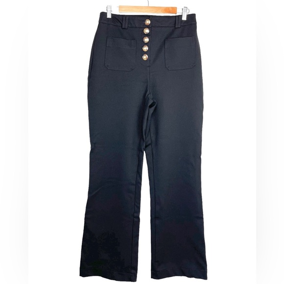 House of Harlow 1960 wide leg button fly pants black size 8 - Picture 1 of 10